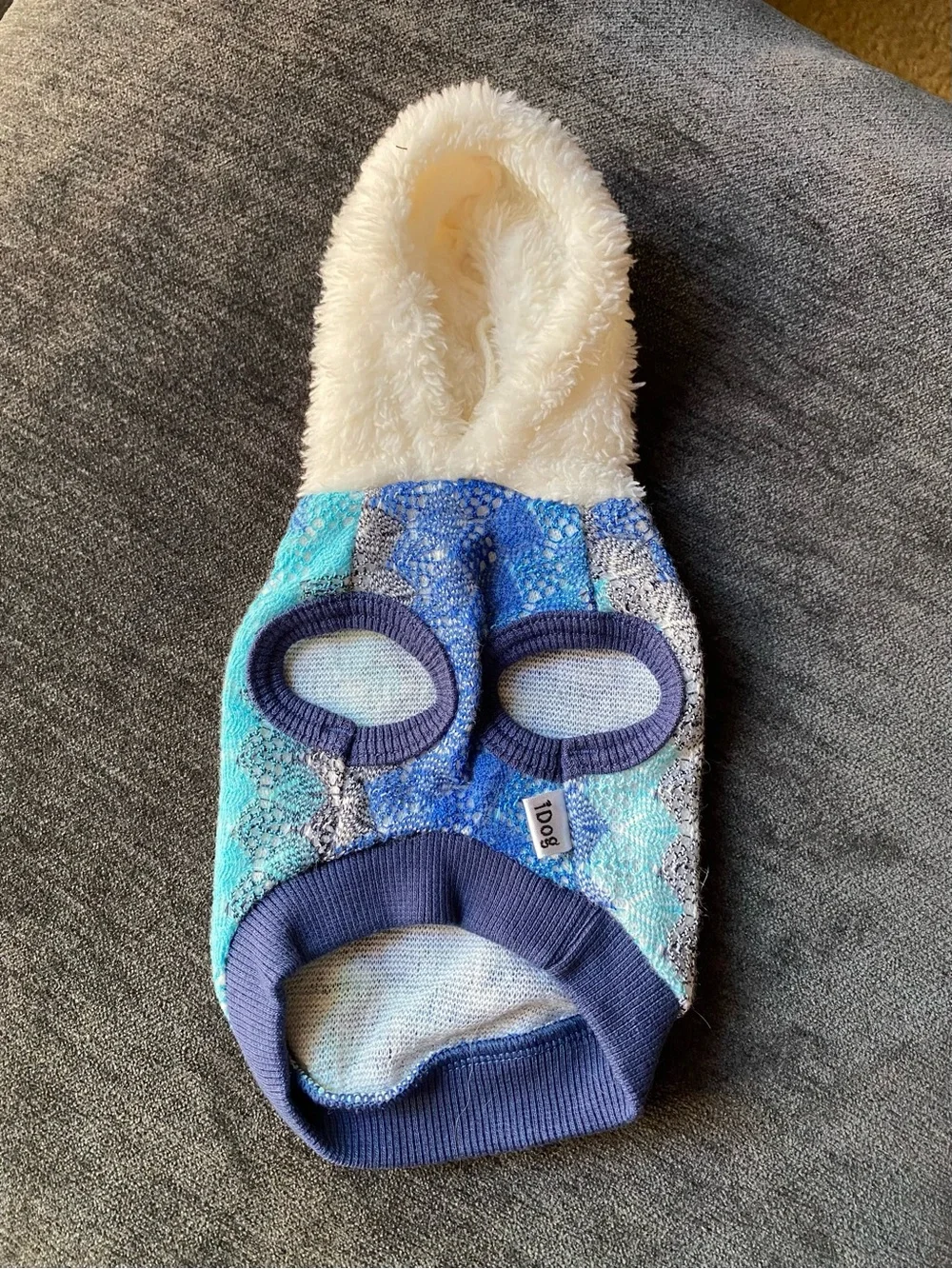 Cozy Blue Gradient Sherpa-Lined Dog Hoodie